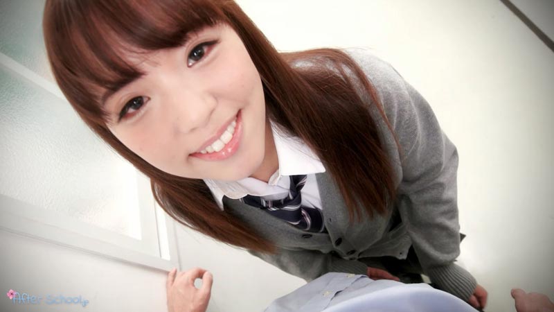 Innocent looking Japanese schoolgirl Ena Nishino getting naked
