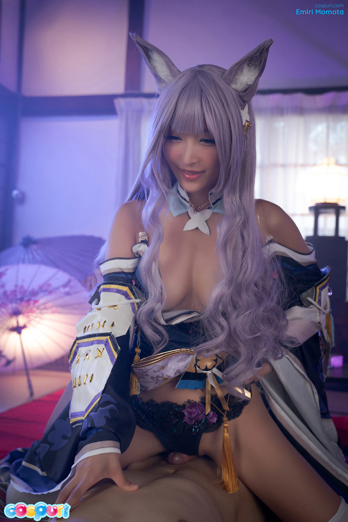Japanese pornstar Emiri Momoto rides cock in uncrnsored cosplay sex scene